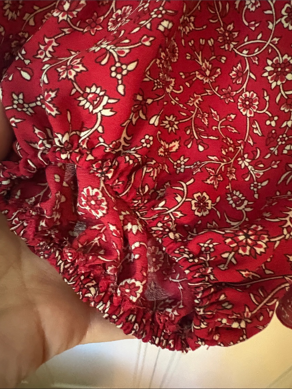 Max Studio Red Floral Wrap-Style Mini Dress Size Medium-Large - Picture 8 of 12